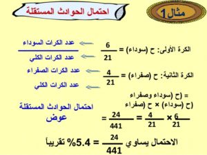 احتمالات الحوادث المستقلة والحوادث غيرالمستقلة